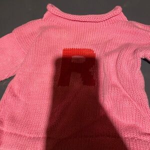 Roll neck Sweater with Red monogram R